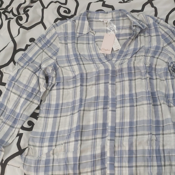 Blue  Plaid button up shirt - Picture 3 of 3